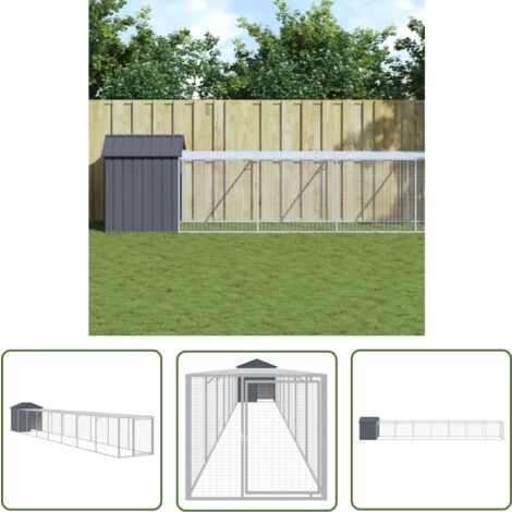 Cage à Oiseaux - VIDAXL - Anthracite - 213,5x217,5x211,5 Cm - Acier Galvanisé - Grande Taille