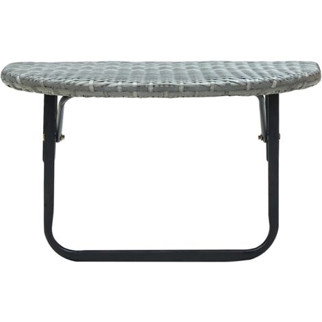 VidaXL Table Pliable Marron 45x35x32 Cm En Résine Tressée Et Acier - Idéale Terrasse Et Jardin