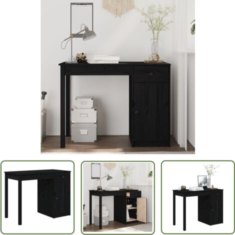 Bureau Pliant En Bois Pour Ordinateur Portable - Noir, Design Moderne, Idéal Télé-travail