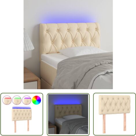 Tête de lit à LED Taupe 180x5x78/88 cm Tissu - Tête De Lit Led - Tête