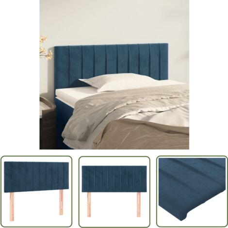 Têtes De Lit Velours Bleu Foncé - Lot De 2 - Hauteur Réglable - Support Dos - 90x5x78/88 Cm - VidaXL - 3
