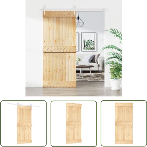 Porte coulissante - DRFEIFY - 90x210 cm - Bois de pin massif - Couleur