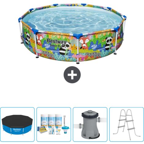 Piscine Bestway Ronde Steel Pro - 274 x 66 cm - Imprimé Animal - Incluse Accessoire CB4 (1/5)
