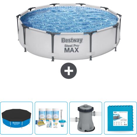 Piscine Bestway Ronde Steel Pro MAX - 305 x 76 cm - Grise - Incluse Accessoire CB2 (1/5)