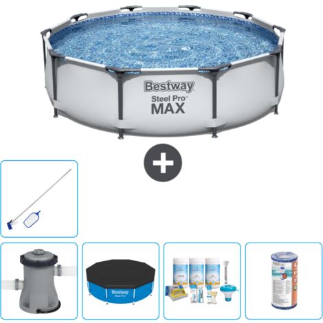 Piscine Bestway Ronde Steel Pro MAX - 305 x 76 cm - Grise - Comprend des Accessoires CB15 (1/5)