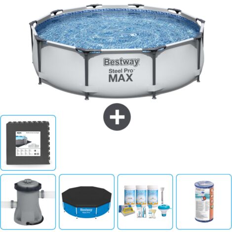 Piscine Bestway Ronde Steel Pro MAX - 305 x 76 cm - Grise - Comprend des Accessoires CB13 (1/5)