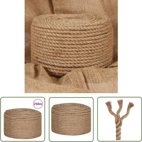 Corde En Jute Naturelle 20 Mm X 10 M - 4 Brins Torsadés - Pour Décoration, Jardin, Bricolage, Balançoire