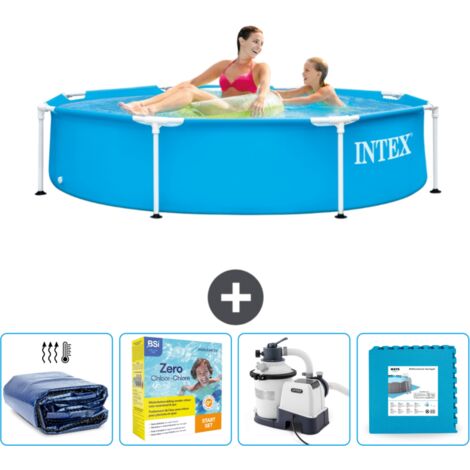 Piscine Intex Cadre Rond - 244 x 51 cm - Bleue - Incluse Accessoire CB67 (1/5)