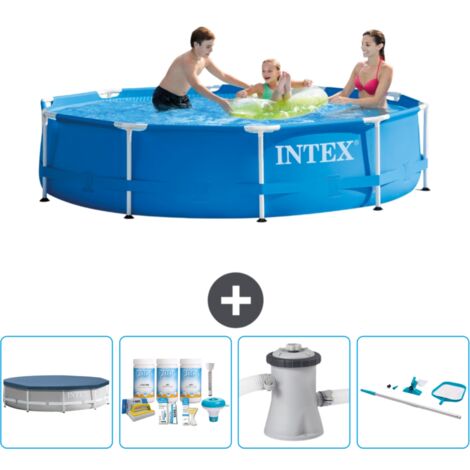 Piscine Intex Cadre Rond - 305 x 76 cm - Bleue - Incluse Accessoire CB7 (1/5)