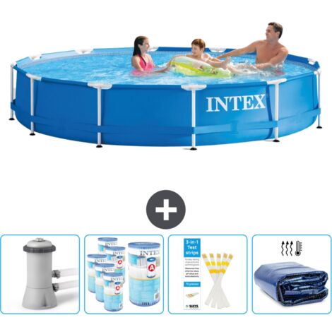 Intex Piscine Tubulaire Ronde - 366x76 cm - 5-pièces SCB86 (1/4)