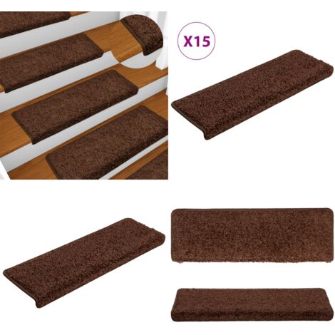 VidaXL Lot De 15 Tapis D'Escalier Antidérapants - Rouge Bordeaux 65x24cm - Protection Et Déco Pour Marches