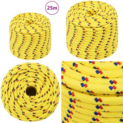 Corde De Bateau Polypropylène Noir 8 Mm – 50 M Résistante UV & Abrasion Pour Nautisme & Camping