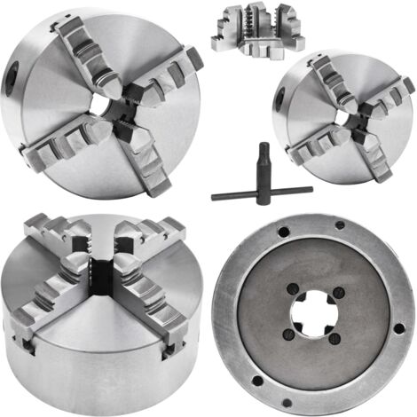Mandrin de tour à 3 mors din 6350, corps fonte, serrage concentrique, ø 80 mm OTMT 35150080