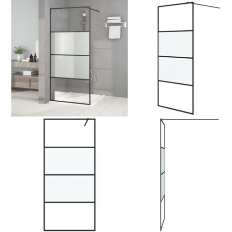 Mai & Mai® Porte de Douche Coulissante Noire en Niche Transparent Pare Douche Verre ESG 8mm avec Revêtement NANO 140x195 cm Ter19K - Bricolage
