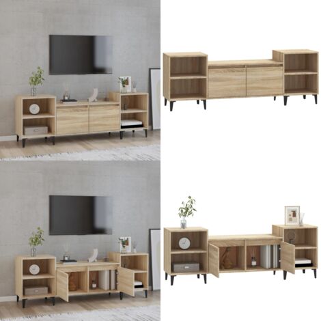 Ensemble de meubles TV 4 pcs Chêne sonoma Bois d'ingénierie - Meuble Tv - Meuble Média - Salon - Décoration Intérieure - Rangement - Home & Living Ensemble de meubles TV 4 pcs Chêne sonoma Bois d'ingénierie - Meuble Tv - Meuble Média - Salon - Décoration Intérieure - Rangement - Home & Living