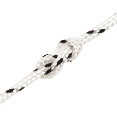 Fafeicy Corde de bateau tressé Blanc 4 mmx25 m Polyester FA001 - Bricolage