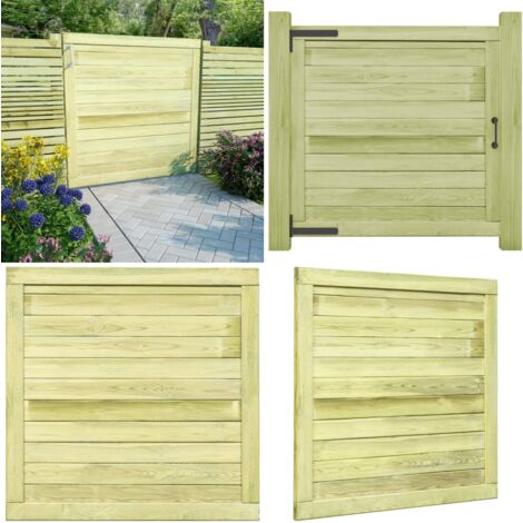 Portillon Jardin Bois Pin Imprégné Vert | 100x150 Cm | Design Voûté, Résistant Aux Intempéries