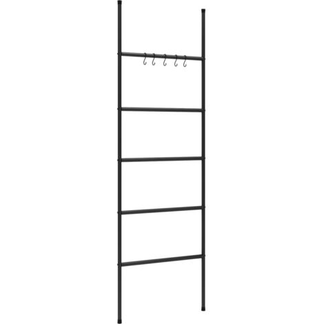 Échelle porte-serviettes à 5 niveaux Noir 58x175 cm Fer - porte-serviettes -  porte-serviettes sur pied - Home & Living