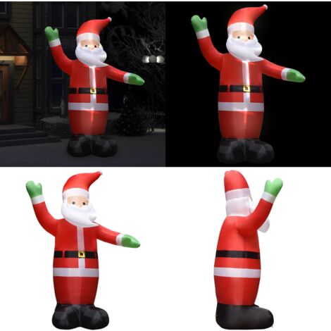 Père Noël gonflable avec LED Décoration de Noël IP44 3 m - Décorations De Noël - Père Noel Gonflable - Décoration Extérieure - Lumière Led - Illuminations De Fête - Home & Living