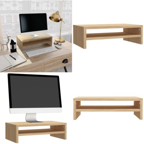 Support de moniteur Chêne sonoma 42x24x13 cm Bois d’ingénierie - Support Tv - Meuble Tv - Bureau Ergonomique - Support Ordinateur - Étagère Murale - Home & Living