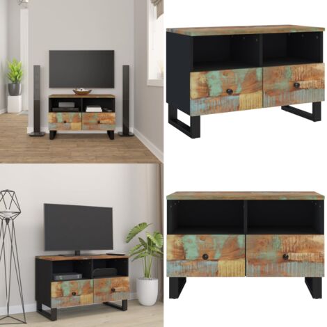 Meuble TV 120x30x45 Cm Bois Massif De Récupération-AKO7677430621643