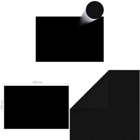 Bâche Solaire Piscine 500x300cm - Couverture Chauffante Bulles PE Noir