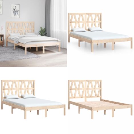 vidaXL Cadre de lit Bois de pin massif 120x200 cm pas cher
