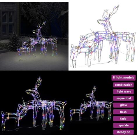 Cordon lumineux de Noël 3 pcs Rennes 229 LED - Guirlande Lumineuse Noel - Decoration Noel Exterieur - Luminaire Noel - Decorattion Sapin - Illumination Noel - Home & Living
