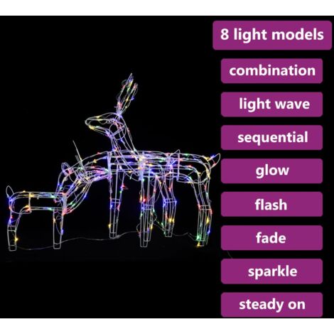 Cordon lumineux de Noël 3 pcs Rennes 229 LED - Guirlande Lumineuse Noel - Decoration Noel Exterieur - Luminaire Noel - Decorattion Sapin - Illumination Noel - Home & Living