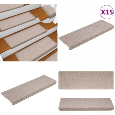 VidaXL Lot De 15 Tapis D'Escalier Antidérapants Rouge Bordeaux - Protection Confort Et Sécurité Pour Vos Marches 65x24x4 Cm