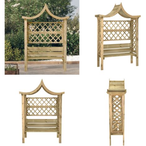 vidaXL Bois de Pin Imprégné Pergola avec Toit Pergola de Jardin Pergola de Patio Terrasse Extérieur Allée de Jardin Entrée Passage 100x90x100 cm