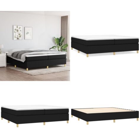 Sommier à Lattes + Matelas 160x200 Cm – Noir, Tissu, Neuf Sous Emballage
