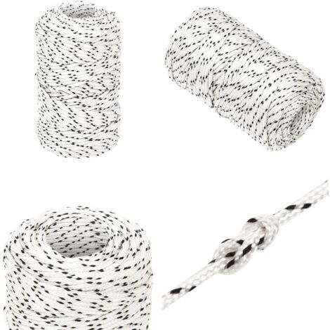 Corde D'Arboriste Polyester 1/2” X 200’ – 24 Brins, Résistance 8000 Lbs – Bleu Et Blanc, Neuf, Polyvalente