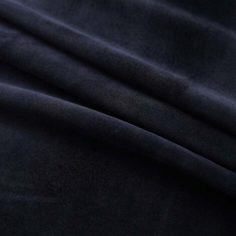 Rideaux occultants avec anneaux 2 pcs Velours Noir 140x175 cm - Rideaux Noirs - Rideaux Velours - Rideaux Occultants - Décoration Intérieure - Intimité - Home & Living