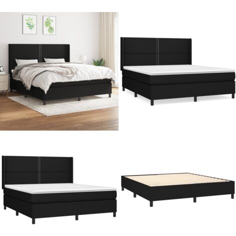 Sommier à lattes de lit et matelas Noir 160x200 Velours | Leroy Merlin
