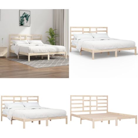 vidaXL Cadre de lit Palette Bois de pin massif Gris 200x200 cm