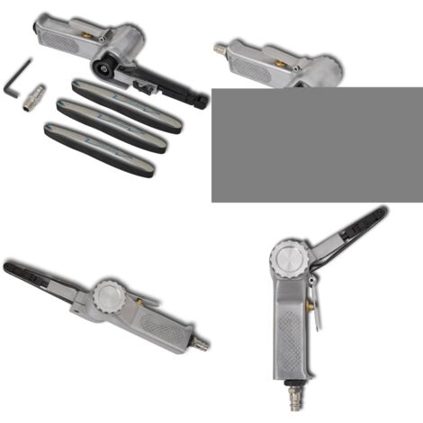 Ponceuse à Bande Pneumatique Mini Avec 12 Bandes Abrasives - Pour Métal, Cuivre, Bois - Idéale Bricolage Et Professionnels