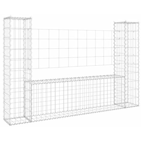 Panier De Gabion En Forme De U Avec Poteaux Fer X X Cm