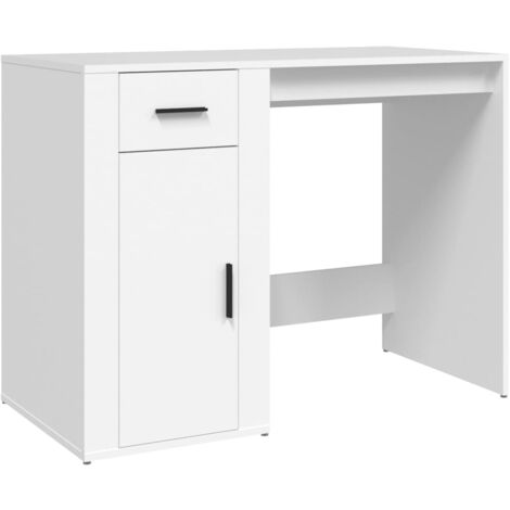 Bureau Blanc 100x49x75 cm Bois d'ingénierie - Bureau Design - Bureau Blanc - Bureau Informatique - Bureau D'étude - Meuble De Bureau - Home & Living