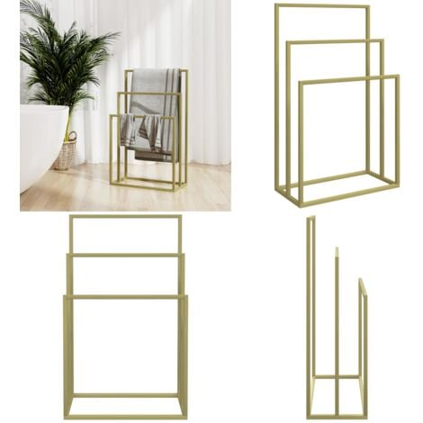 Porte-serviettes sur pied Doré 48x24x79 cm Fer - porte-serviettes -  porte-serviettes - Home & Living