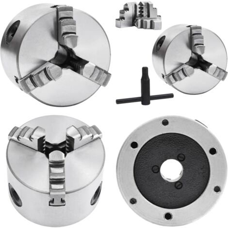Mandrin De Tour 125 Mm 3 Mâchoires Auto-centrage - Pour Tour Avec Filetage M33 Ou M18, Serrage 1,54 à 2,99 Pouces
