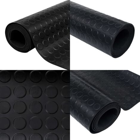 Tapis en caoutchouc antidérapant avec points 2 x 1 m - Tapis Caoutchouc - Tapis Antidérapant - Tapis Noir - Tapis Intérieur - Tapis Extérieur - Home & Living