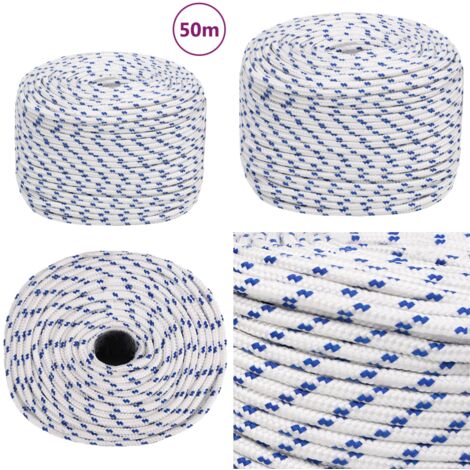 Corde Polypropylène Tressée 12mm X 50m - Résistante UV, Imputrescible Pour Marine Et Extérieur