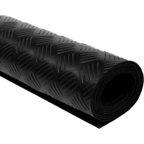 Tapis en caoutchouc antidérapant 5 x 1 m modèle strié - Tapis Caoutchouc - Tapis Antidérapant - Tapis Noir - Tapis Industriel - Tapis Extérieur - Home & Living
