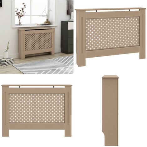 Cache-radiateur Avec Tablette – Blanc, Dimensions 50x80x15 Cm, En PVC Bois-plastique, Porte D'accès Pratique - 12