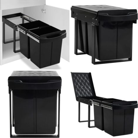 Poubelle amovible de cuisine Fermeture en douceur 48 L - poubelle extractible -  poubelles extractibles - Home & Living