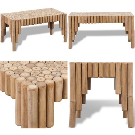 Table Basse En Bambou JNL Collection – 140x70x30 Cm – Salon, état Occasion