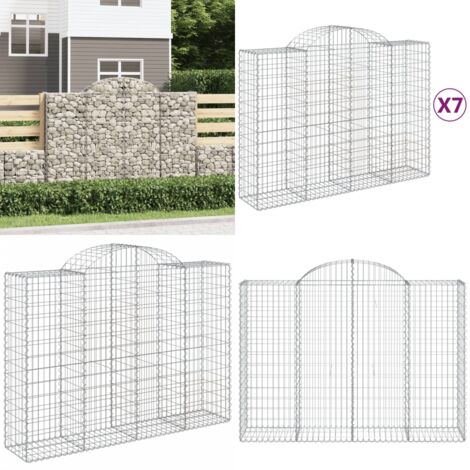 The Living Store - Panier De Gabions Arqué 200x30x140/160 Cm Fer Galvanisé | Leroy Merlin