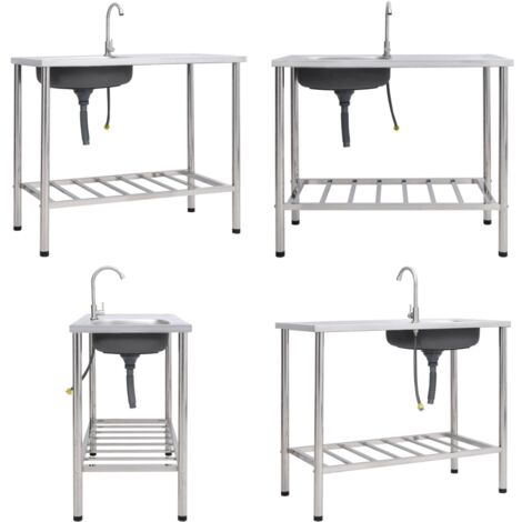 Évier de Lavabo pour Camping-car, Kit D'évier de Cuisine en Acier Inoxydable pour Camping-car