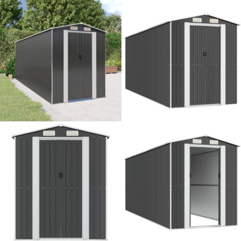 Abri De Jardin Anthracite 116x45x175 Cm Acier Galvanisé - Abri De Jardin Anthracite 116x45x175 Cm Acier Galvanise Abri De Jardin Abris De Jardin Home Living 83222218